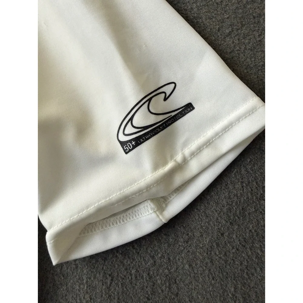 ONeill Mens White Short Sleeve Rash Guard 50+ UV Protection Swim Shirt M - EUC